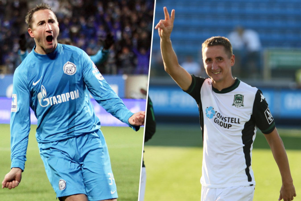 Футболисты, которые играли за &laquo;Зенит&raquo; и &laquo;Краснодар&raquo;: Шатов, Смольников, Быстров, Широков, Ионов, Петров, рейтинг