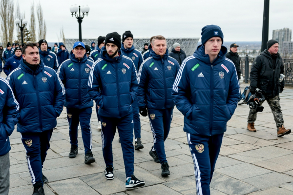 Сборная России посетила Мамаев курган