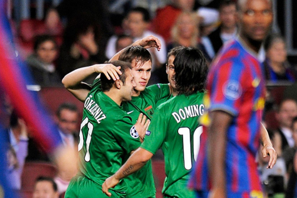 Голы россиян в ворота &laquo;Барселоны&raquo;: Аршавин, Карпин, Мостовой, Рязанцев, Кержаков, Смолов, Черышев, кто забивал