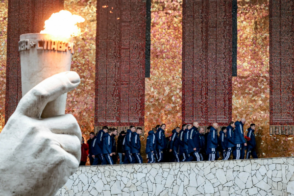 Сборная России посетила Мамаев курган